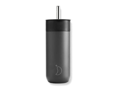 Chillys S2 Switch Cup, Ποτήρι Θερμός Ανοξείδωτο με Καλαμάκι, Abbys Black, 500ml