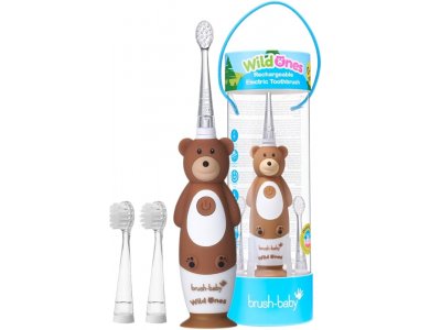 Brush-Baby WildOnes, Επαναφορτιζόμενη Ηλεκτρική Οδοντόβουρτσα Αρκούδα, 0-10 ετών, 1τμχ