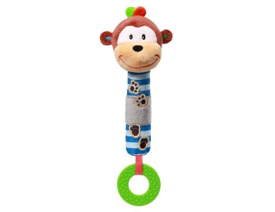 BabyOno Monkey George Λούτρινο Μαϊμουδάκι με ήχο & μασητικό
