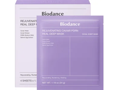 Biodance Rejuvenating Caviar PDRN Real Deep Mask 34g – Μάσκα Βαθιάς Ενυδάτωσης με PDRN & Εκχύλισμα χαβιαριού, 4τμχ