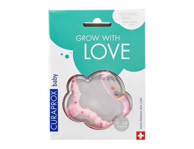 Curaprox Baby Teething Ring Pink Κρίκος Οδοντοφυϊας 0-24m, 1τμχ