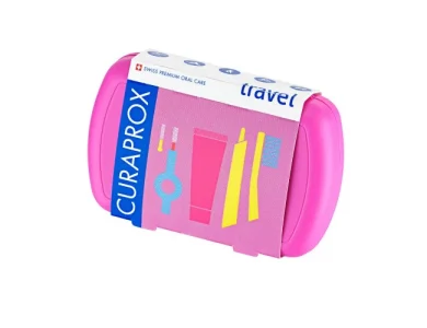 Curaprox Travel Set, Πακέτο Στοματικής Υγιεινής Ταξιδίου, Ροζ, 1σετ