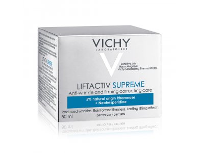 Vichy Liftactiv Supreme Day Cream, Αντιρυτιδική, Συσφικτική Κρέμα Προσώπου Ημέρας για Ξηρή έως πολύ Ξηρή Επιδερμίδα, 50ml