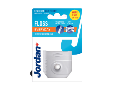 Jordan Everyday Floss Οδοντικό Νήμα με Γεύση Μέντας 60m (50+10m Δώρο), 1τεμ