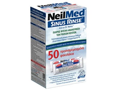 NeilMed Sinus Rinse, Ανταλλακτικά Ισοτονικό Διάλυμα Ρινικών Πλύσεων για Ενήλικες, 50sachets