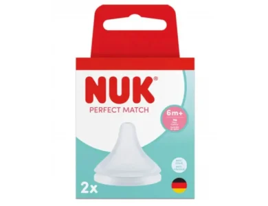 Nuk Perfect Match 6+m Flow Control - Θηλή Σιλικόνης 6+ Μηνών, 2τμχ