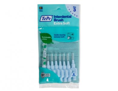 Tepe No.03, 0.6mm Extra Soft, Μεσοδόντια Βουρτσάκια Γαλάζιο, 8τμχ