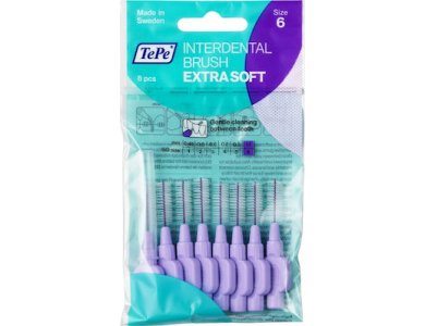 Tepe No.0.6, 1.1mm Extra Soft, Μεσοδόντια Βουρτσάκια Μωβ, 8τμχ