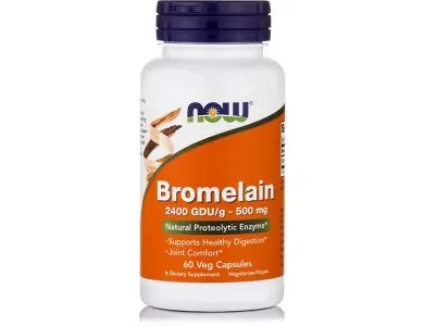 Now Foods Bromelain 500mg 60 veg caps, Συμπλήρωμα Διατροφής με Βρωμελαΐνη από Ανανά 60 φυτικές κάψουλες