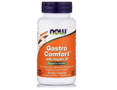 Now Foods Gastro Comfort With Pepzin Gi, Συμπλήρωμα διατροφής για να υποστηρίζει την υγιή εσωτερική στοιβάδα του στομάχου, 60veg.caps