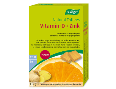 A.Vogel Immune Toffees Orange Vitamin-D & Zinc Καραμέλες με Γεύση Πορτοκάλι & Ginger, 115g