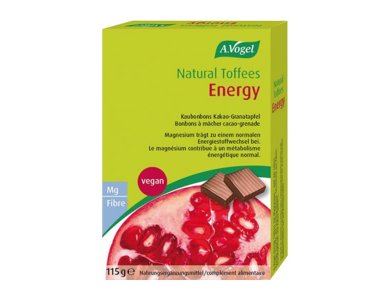 A.Vogel Energy Toffees Pomegranate, Καραμέλες με Γεύση Κακάο & Ρόδι, 115g