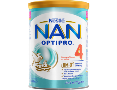 Nestle Nan Optipro 4, Ρόφημα Γάλακτος σε Σκόνη από το Δεύτερο Χρόνο, 400gr