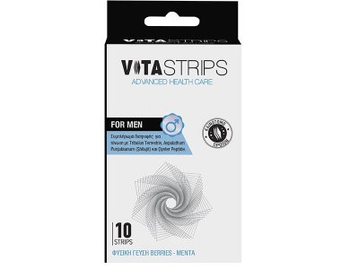 Vitastrips For Men, Για τις ανάγκες του σύγχρονου άντρα με Φυσική Γεύση Berries - Μέντα, 10Strips