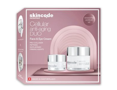 Skincode Cellural Anti-aging Duo Cellular Anti-Aging Cream 24ωρη Αντιγηραντική Κρέμα, 50ml & Exclusive Cellular Wrinkle Prohibiting Αντιρυτιδική Κρέμα Ματιών, 15ml, 1σετ