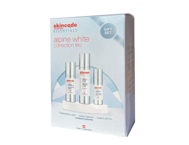 Skincode Essentials Trio Πακέτο Λεύκανσης Alpine White Λευκαντικός Ορός 30ml & Λευκαντική Κρέμα Ημέρας SPF15 50ml & Κρέμα Λάμψης Ματιών 15ml