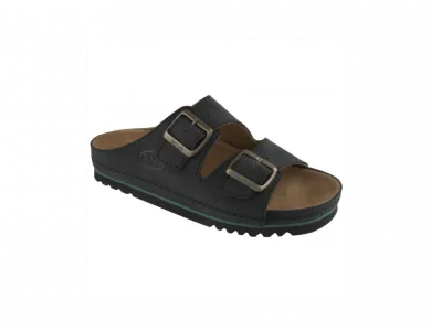 Scholl Airbag Δερμάτινα Ανδρικά Σανδάλια, Χρώμα Μαύρο, Νο45