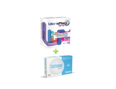 Win Medica Promo Ultramag Oro, Μαγνήσιο 1τμχ & Valetonina, Συμπλήρωμα Διατροφής με βάση τη Μελατονίνη, 1τμχ