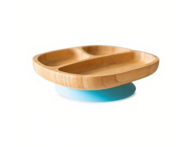 Eco Rascals Bamboo Toddler Plate Blue, Πιάτο Bamboo με 3 Χωρίσματα, 1τμχ