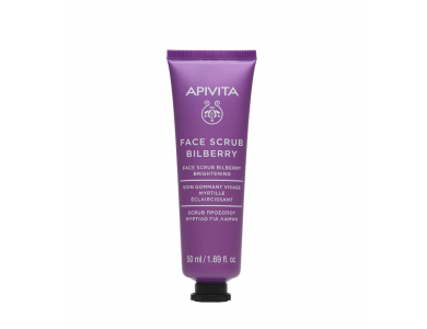 Apivita Face Scrub Bilberry, Κρέμα Απολέπισης Για Λάμψη Με Μύρτιλο, 50ml