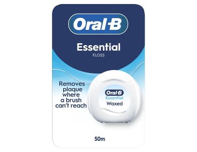 Oral-B Essential Floss Κηρωμένο Οδοντικό Νήμα Χωρίς Γεύση, 50m