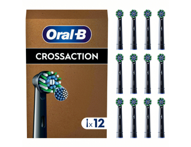 Oral-B Cross Action Black Ανταλλακτικές Κεφαλές Ηλεκτρικής Οδοντόβουρτσας, 12τεμ
