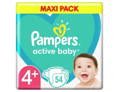 Pampers Active Baby Πάνες Maxi Pack Μέγεθος 4 (10-15 kg), 54τμχ