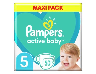 Pampers Active Baby Maxi Pack No.5 (11-16kg) Βρεφικές Πάνες, 50τμχ