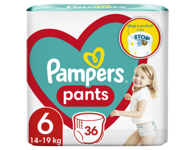 Pampers Pants Maxi Pack No.6 (15+kg) Βρεφικές Πάνες Βρακάκι, 36τμχ