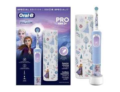 Oral-B Pro Kids Electric Toothbrush Frozen with Travel Case Ηλεκτρική Οδοντόβουρτσα Frozen Με Θήκη Ταξιδίου 3+ Ετών, 1τμχ