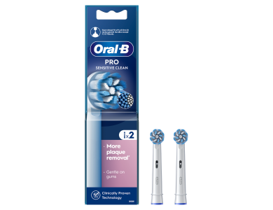 Oral-B Pro Sensitive Clean Ανταλλακτικές Κεφαλές Ηλεκτρικής Οδοντόβουρτσας με Λεπτές Ίνες για Ευαίσθητα Ούλα, 2τμχ