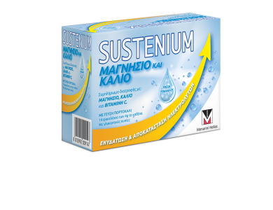 Sustenium Μαγνήσιο & Κάλιο για Ενυδάτωση σε περιόδους έντονης ζέστης & εφίδρωσης, με γεύση πορτοκάλι, 14 sachets