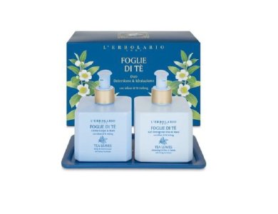 L'erbolario Foglie Di Te Duo Τζελ καθαρισμού Προσώπου Χεριών 250ml και Κρέμα Σώματος 250ml