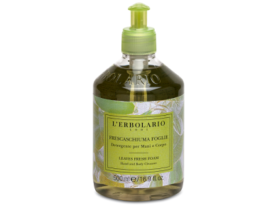 L’Erbolario Frescaschiuma Foglie Detergente Per Mani e Corpo Καθαριστικό Χεριών και Σώματος (Leaves Fresh), 490ml