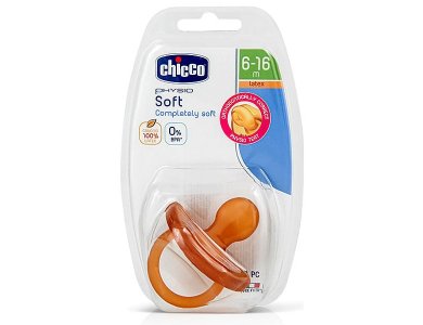 Chicco Πιπίλα Physio Soft Όλο Καουτσούκ, 6-16m+, 1τμχ