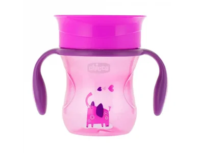 Chicco Perfect Cup 12m+ Κύπελλο που Μετατρέπεται σε Κανονικό Ποτήρι, Ροζ 200ml, 1τμχ