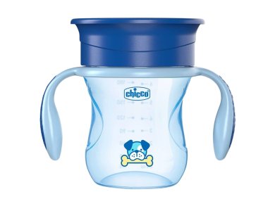 Chicco Perfect Cup 12m+ Κύπελλο που Μετατρέπεται σε Κανονικό Ποτήρι, Μπλε 200ml, 1τμχ