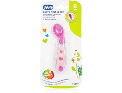 Chicco Baby's First Spoon Κουτάλι Σιλικόνης για Βρέφη 8m+, 1τμχ