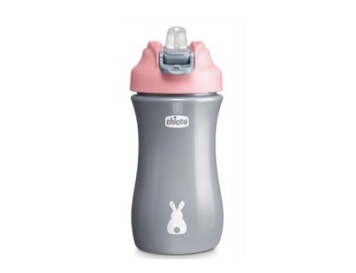 Chicco Pop-Up Cup Παιδικό Κύπελλο με Καλαμάκι Ροζ 24m+, 350ml, 1τμχ