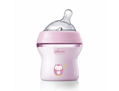 Chicco Natural Feeling Πλάστικο Μπιμπερό 150ml Ροζ, 1τμχ