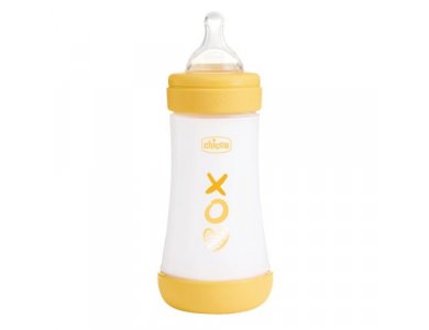 Chicco Perfect 5, Πλαστικό Μπιμπερό Κίτρινο 2m+, 240ml