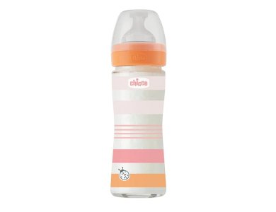 Chicco Well Being Γυάλινο Μπιμπερό κατά των Κολικών 0m+, 240ml