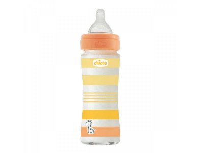 Chicco Well Being Γυάλινο Μπιμπερό κατά των Κολικών 0m+, 240ml, 1τμχ