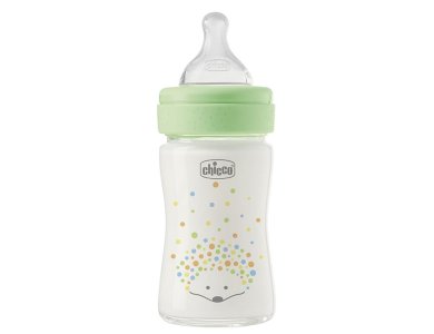 Chicco Perfect Easy Γυάλινο Μπιμπερό κατά των Κολικών Σκαντζοχοιράκι 0m+, 150ml, 1τμχ