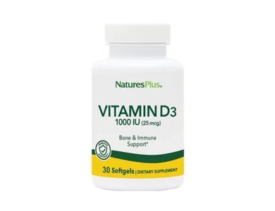 Natures Plus Vitamin D3 1000IU, Βιταμίνη D3, 30softgels