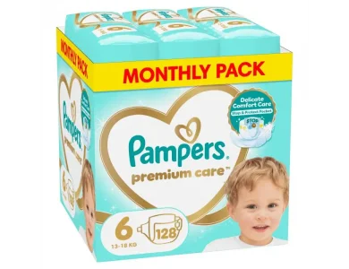 Pampers Premium Care Monthly Pack Νο6 (13-18kg), Πάνες, 128τεμ