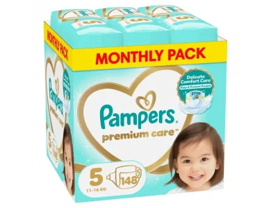 Pampers Premium Care Monthly Pack Νο5 (11-16kg), Πάνες, 148τεμ