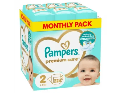 Pampers Premium Care Monthly Pack Νο2 (4-8kg), Πάνες, 224τεμ