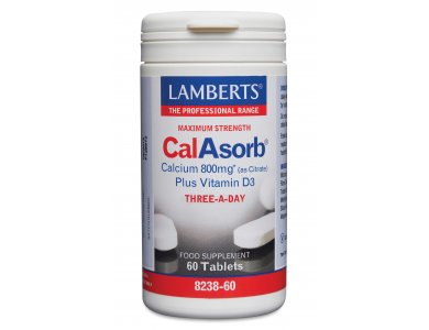 Lamberts CalAsorb  Calcium800μg +Vitamin D3 60tabs