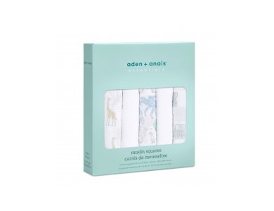 Aden + Anais Muslin Squares Natural History, Μουσελίνα Βαμβακερή, 5τμχ